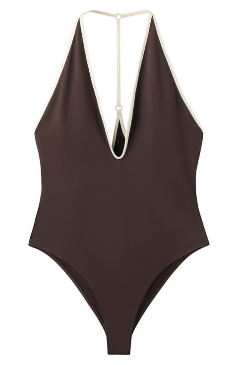 Plunge Racerback One-Piece Swimsuit