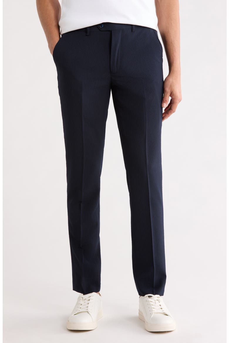 Striped Seersucker Suit Pants, Main, color, NAVY/BLACK