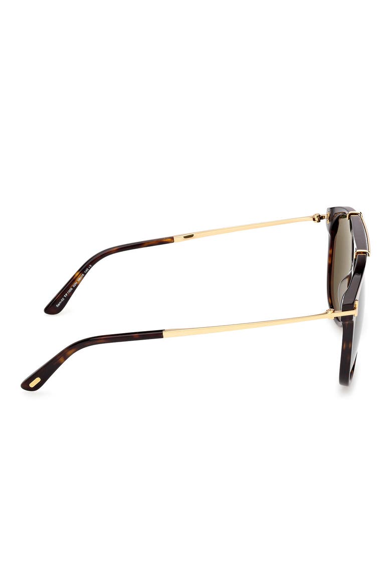 58mm Navigator Sunglasses, Alternate, color, DARK HAVANA / GOLD / GREEN
