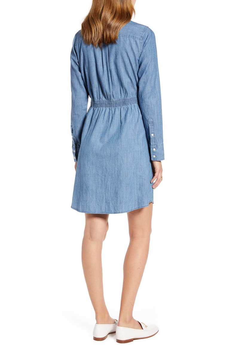 Long Sleeve Chambray Shirtdress, Alternate, color, CHAMBRAY