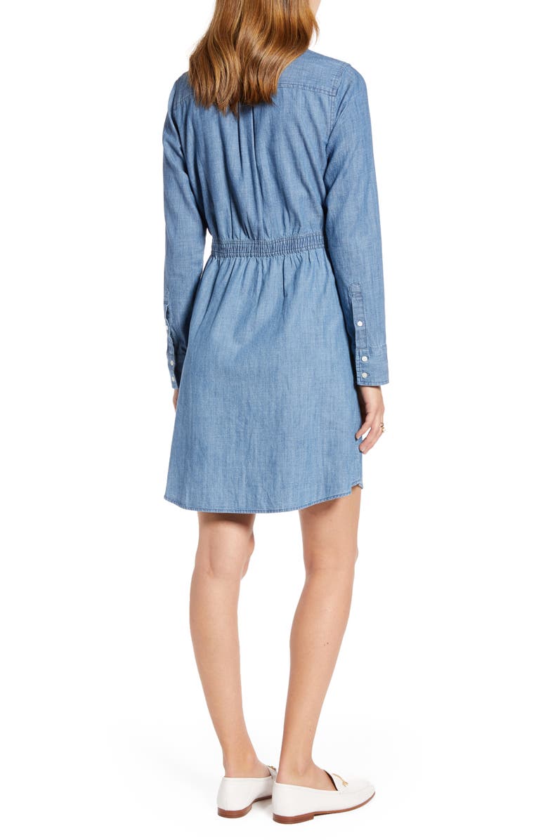 1901 Long Sleeve Chambray Shirtdress, Alternate, color,