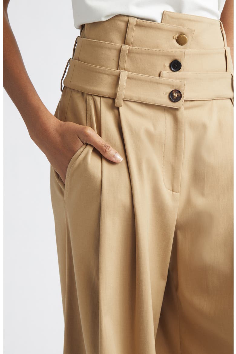 Triple Waistband Wide Leg Pants, Alternate, color, KHAKI
