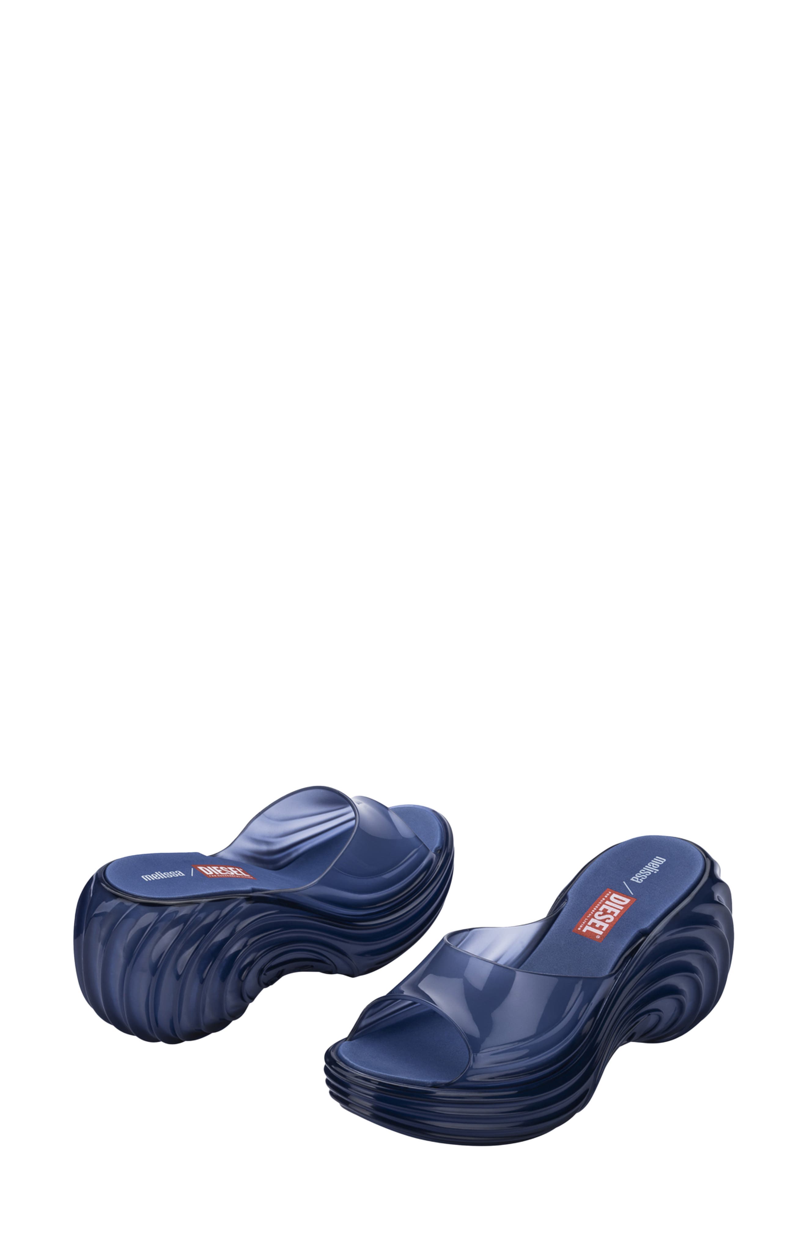 x Diesel Platform Slide Sandal, Alternate, color, TRANSPARENT BLUE