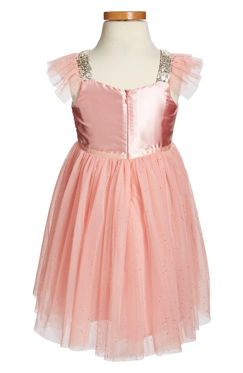 Popatu Sequin Bodice Tulle Dress, Alternate, color, Peach