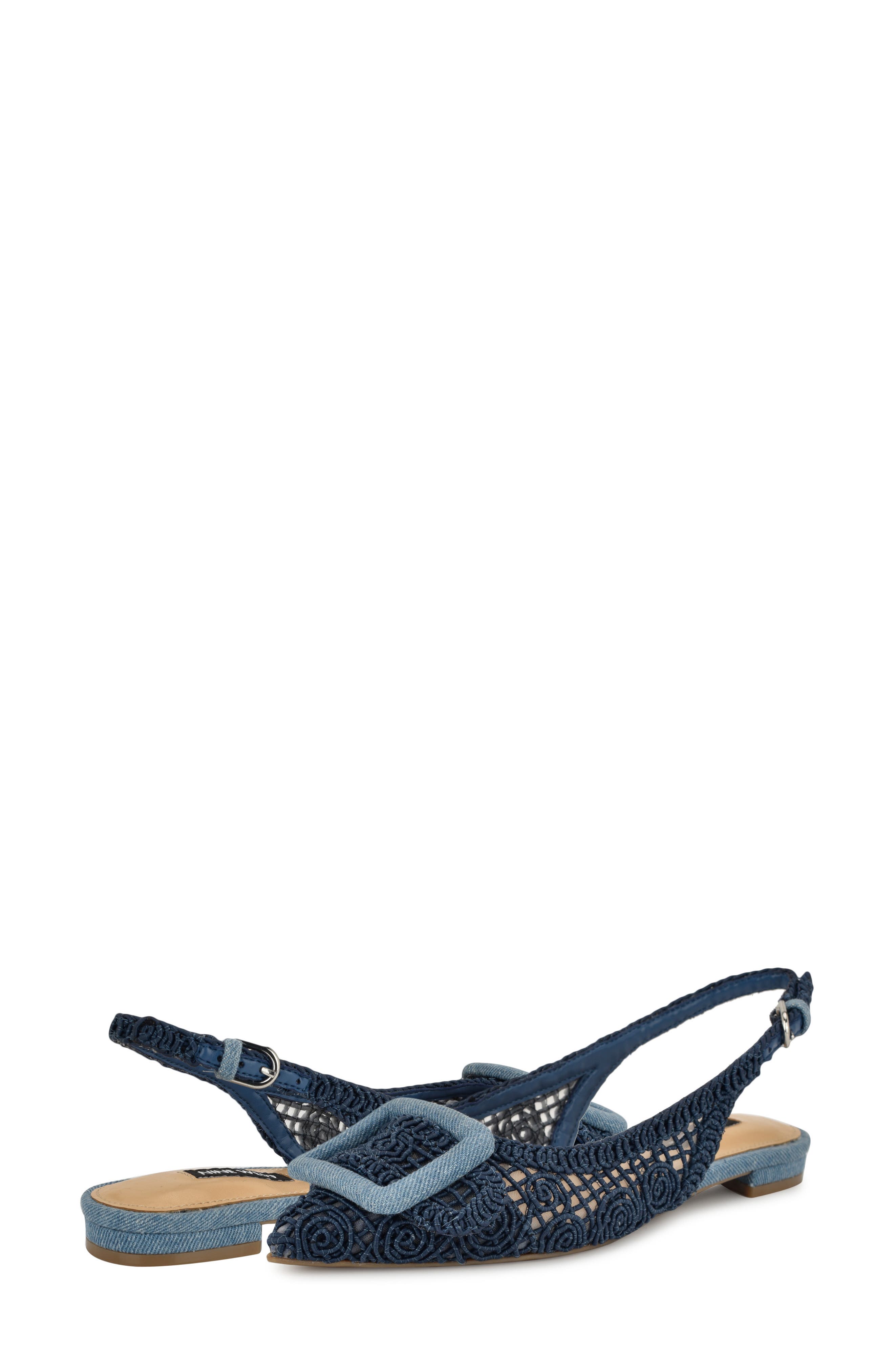 Nine West Jasser Pointed Toe Slingback Flat, Alternate, color, Light Blue
