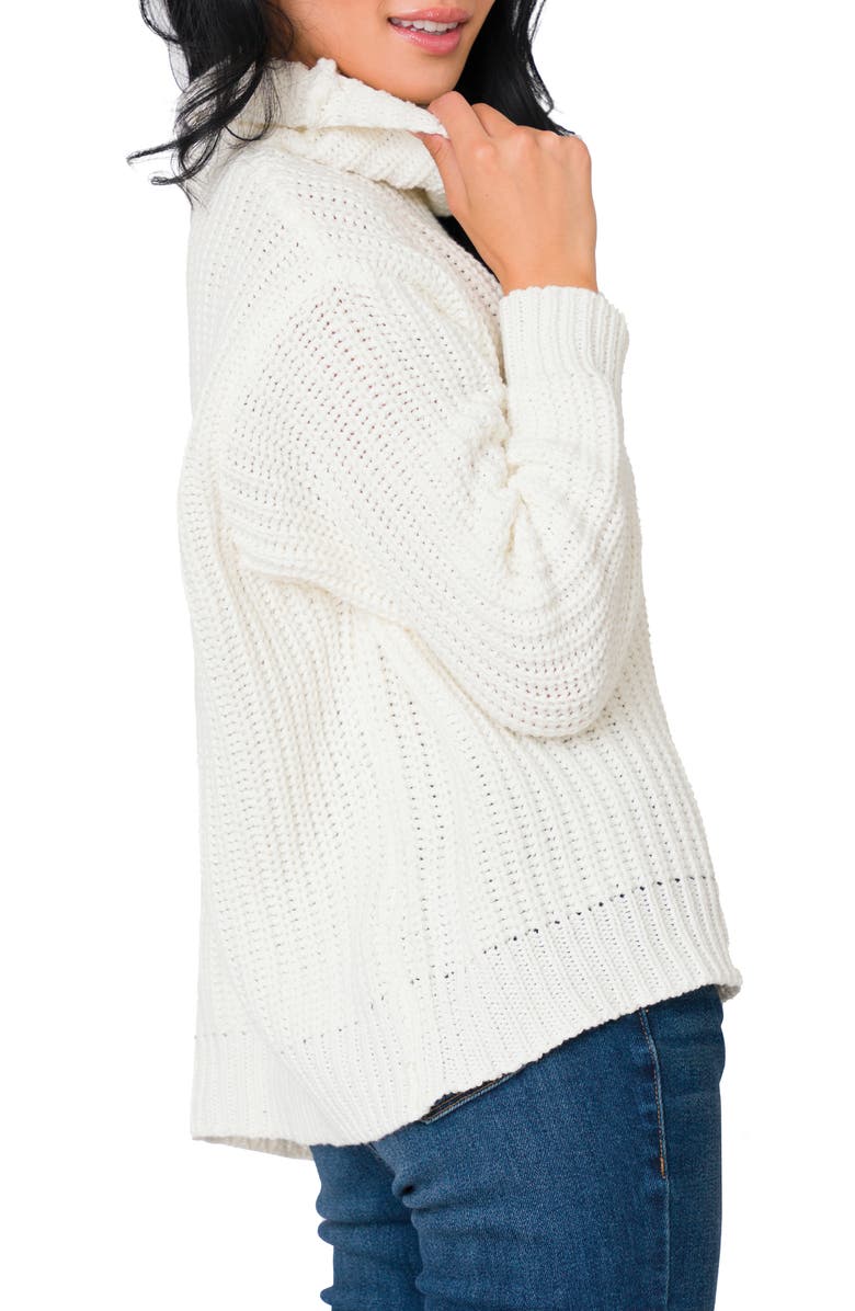 GIBSONLOOK Oversize Turtleneck Sweater, Alternate, color, Ivory