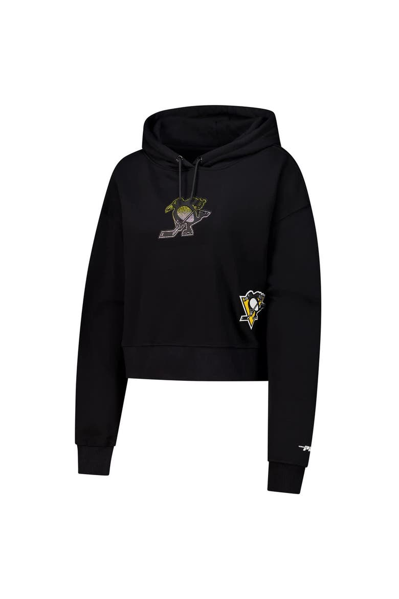 Women's Pro Standard  Black Pittsburgh Penguins Jewels Cropped Pullover Hoodie, Alternate, color, Black