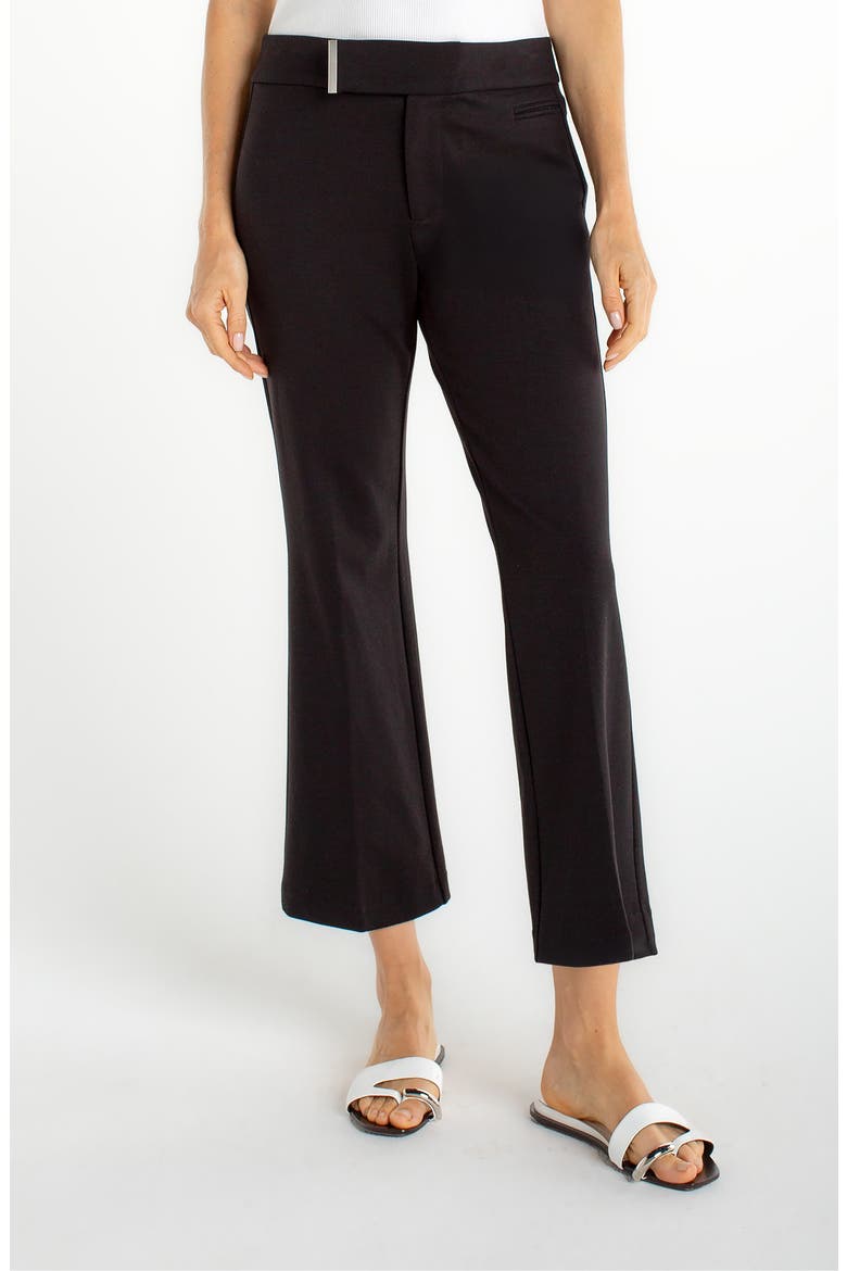 Extended Tab Waist Crop Flare Pants, Main, color, BLACK