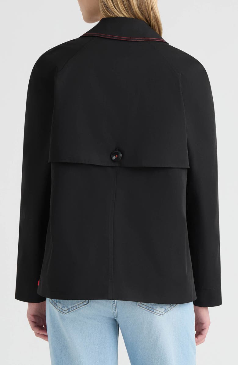 Hunter Tina Double Breasted Short Trench Coat, Alternate, color, Black