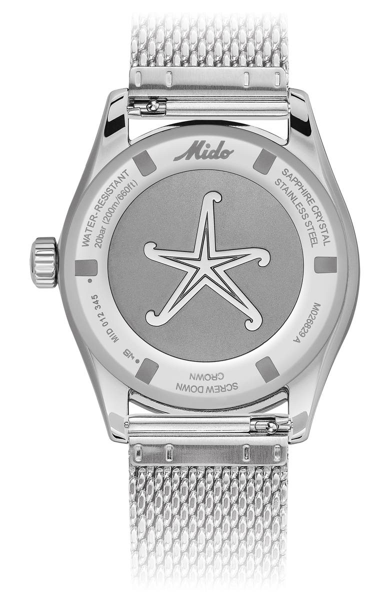 MIDO Ocean Star Decompression Worldtimer Bracelet Watch & Rubber Strap Gift Set, 40.5mm, Alternate, color, Black