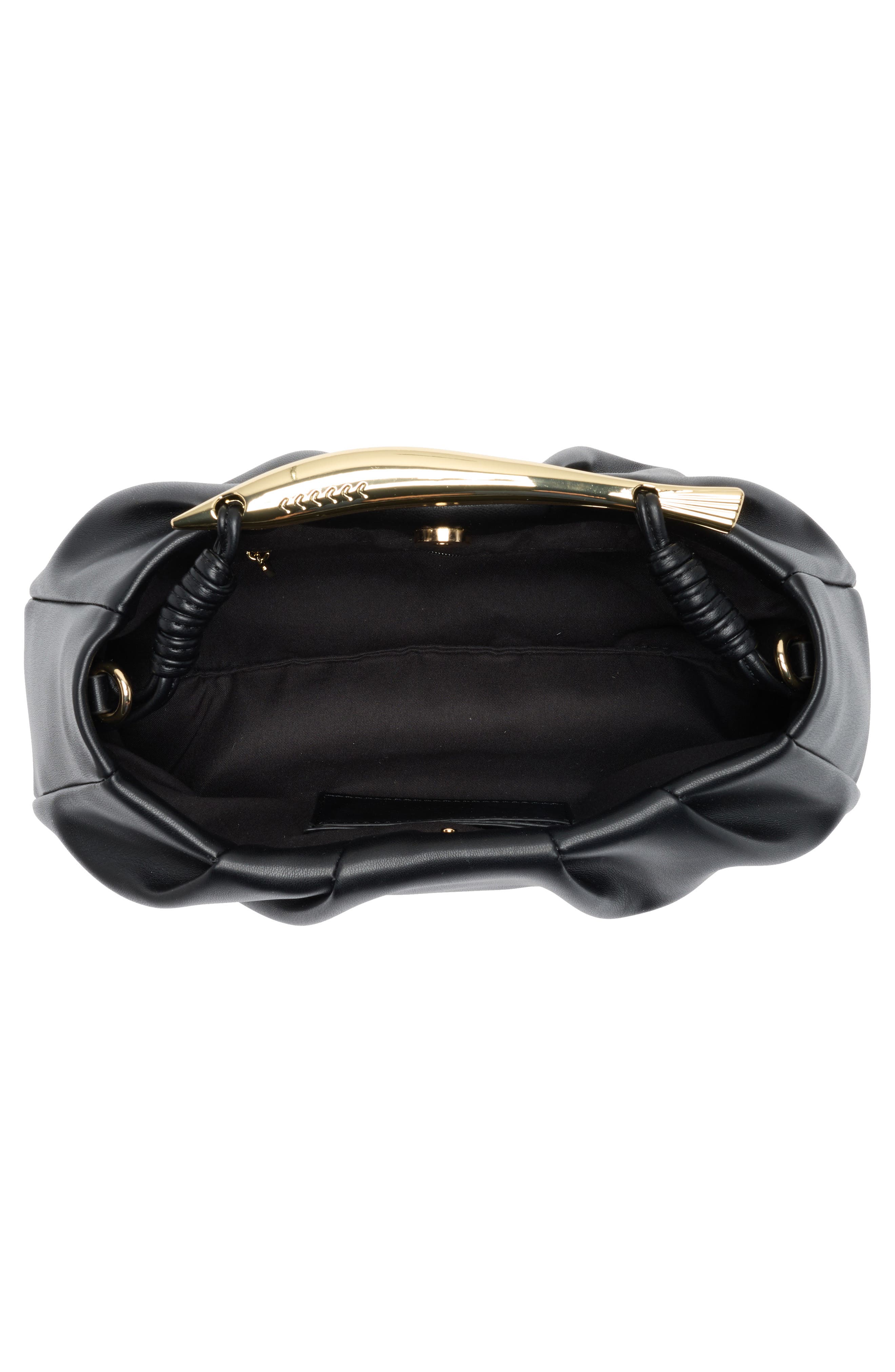 BCBG Metallic Fish Handle Clutch, Alternate, color, Black