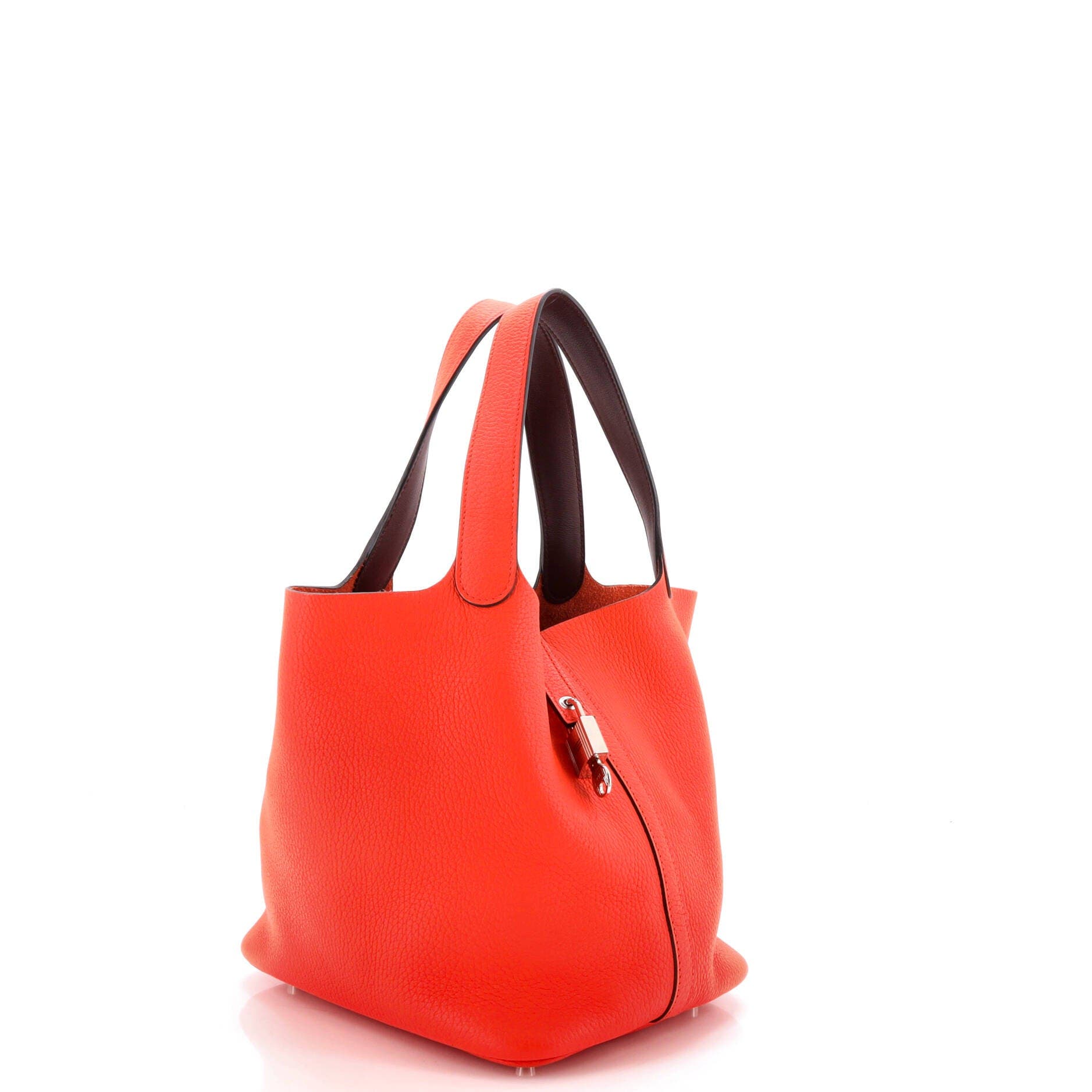 Pre-Owned Hermes Eclat Picotin Lock Bag Clemence MM, Alternate, color, Orange Poppy