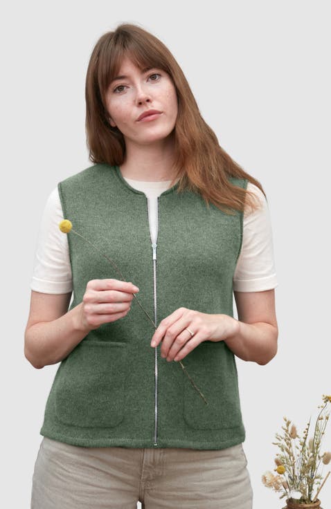 Lambswool Zip Neck Knitted Gilet