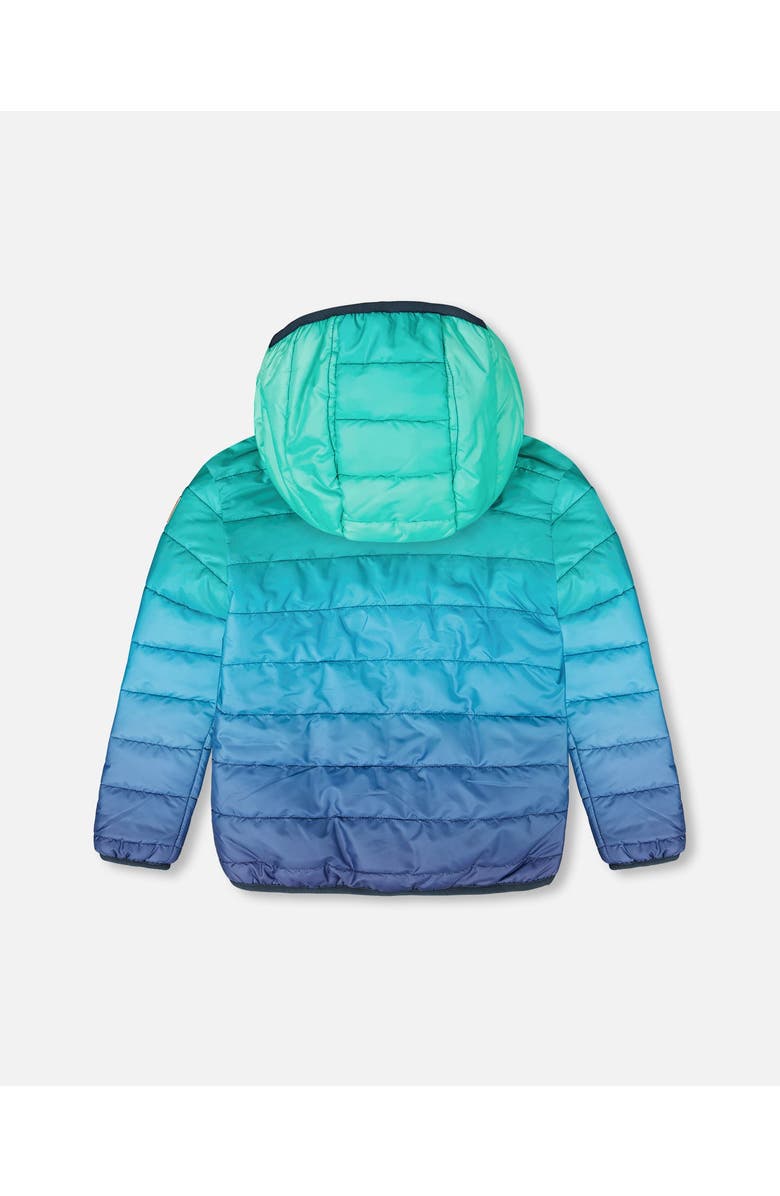 Deux par Deux Boy Quilted Mid-Season Jacket, Alternate, color, Green And Blue Gradient