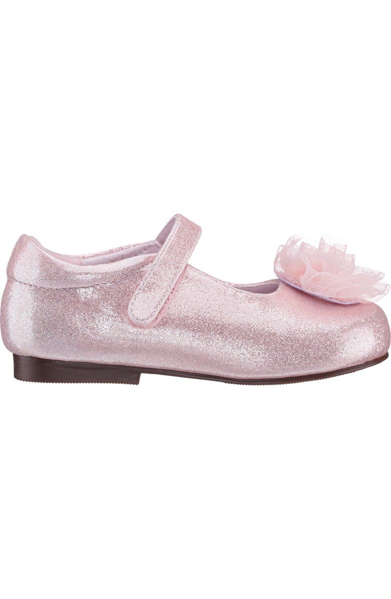 Nina Kids' Bluee Rosette Mary Jane Flat, Alternate, color, Light Pink Shimmer