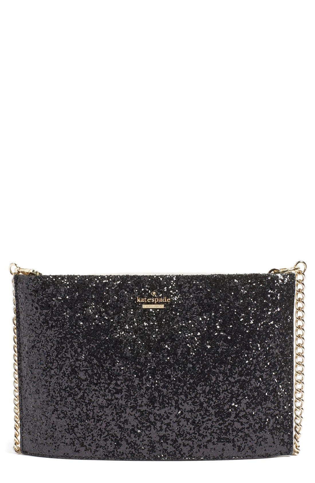 Kate Spade New York cameron street - glitter sima clutch, Main, color, 