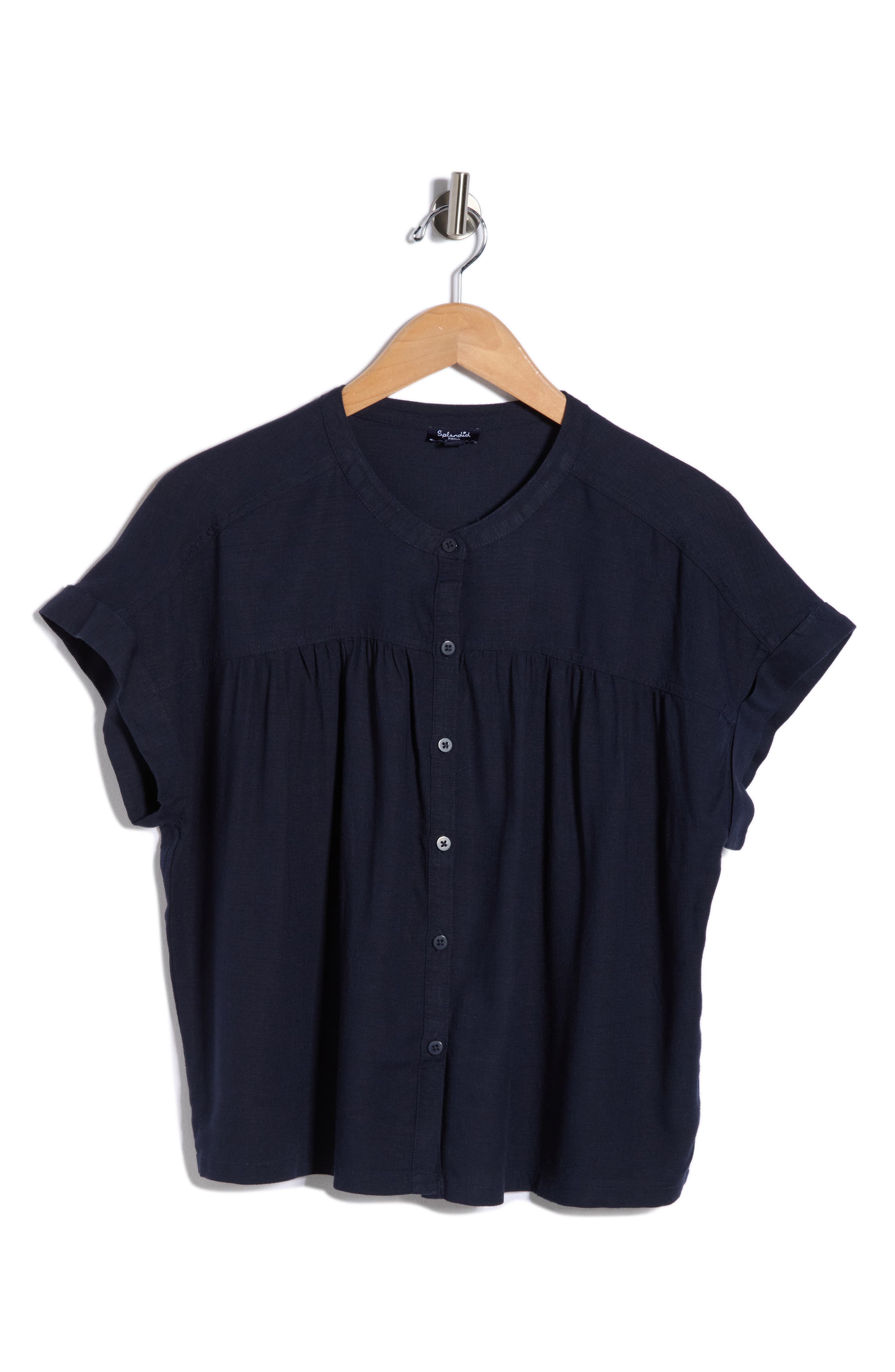 Splendid Short Sleeve Button-Up Top