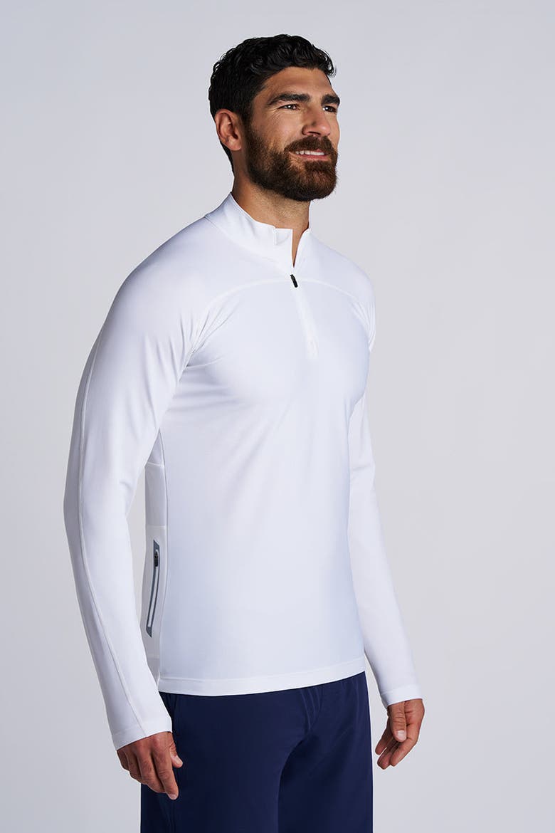 Men's Nocona Zip Rash Guard, UPF 50+ Sun Protection, Alternate, color, White