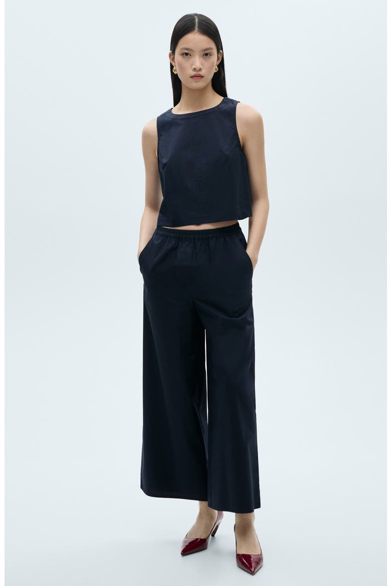 Pull-On Cotton Blend Pants, Alternate, color, DARK NAVY