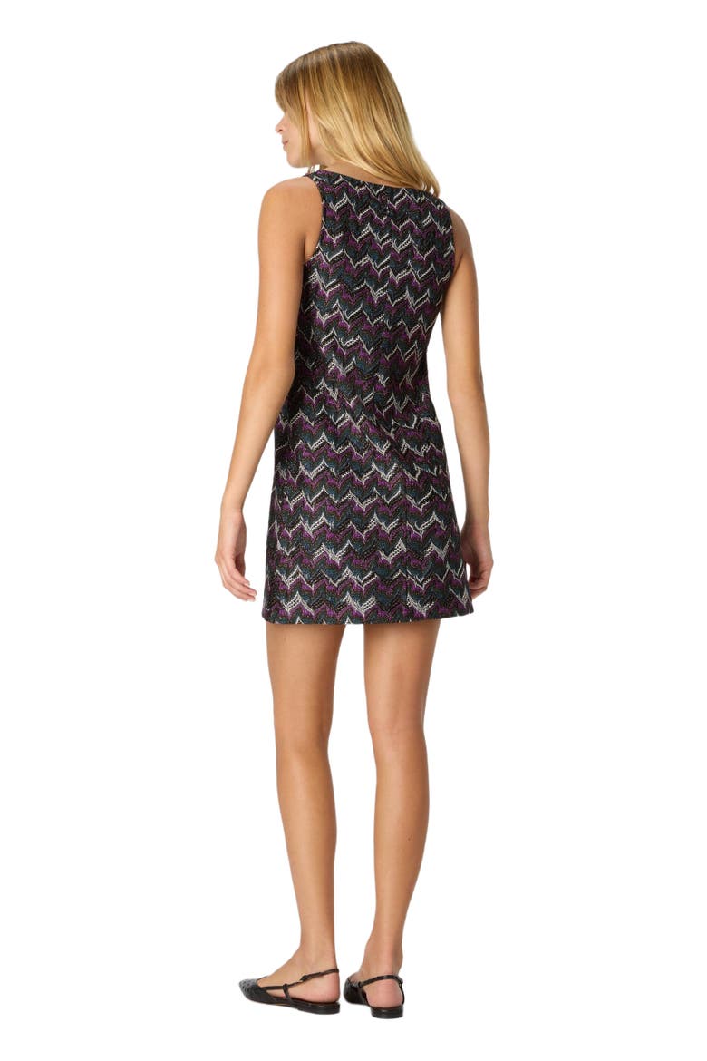 Mini Dress With V-neck And Embroidered Lace, Alternate, color, Black& Purple