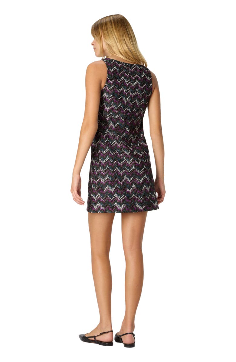 Missoni Mini Dress With V-neck And Embroidered Lace, Alternate, color, Black& Purple