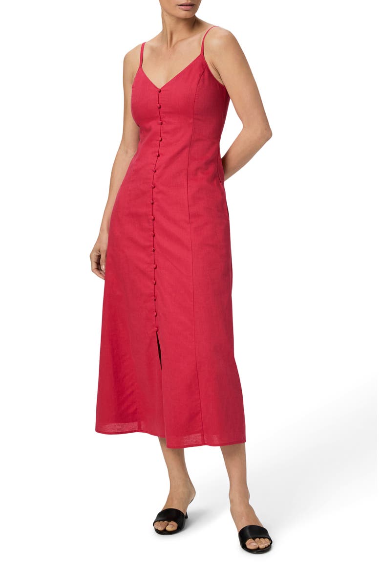 Modena Linen & Cotton Midi Sundress, Main, color, PETUNIA