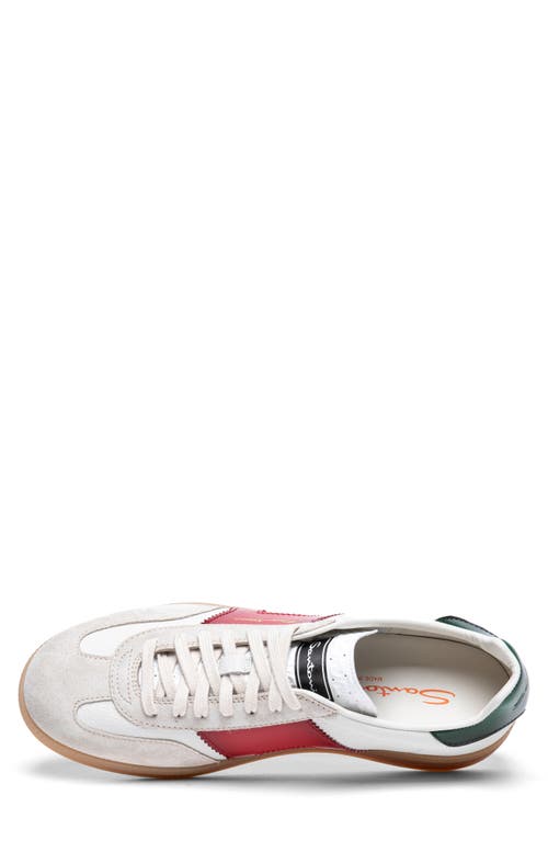 Santoni Dbs Sneakers With Contrast Panel And Rubber Sole In White