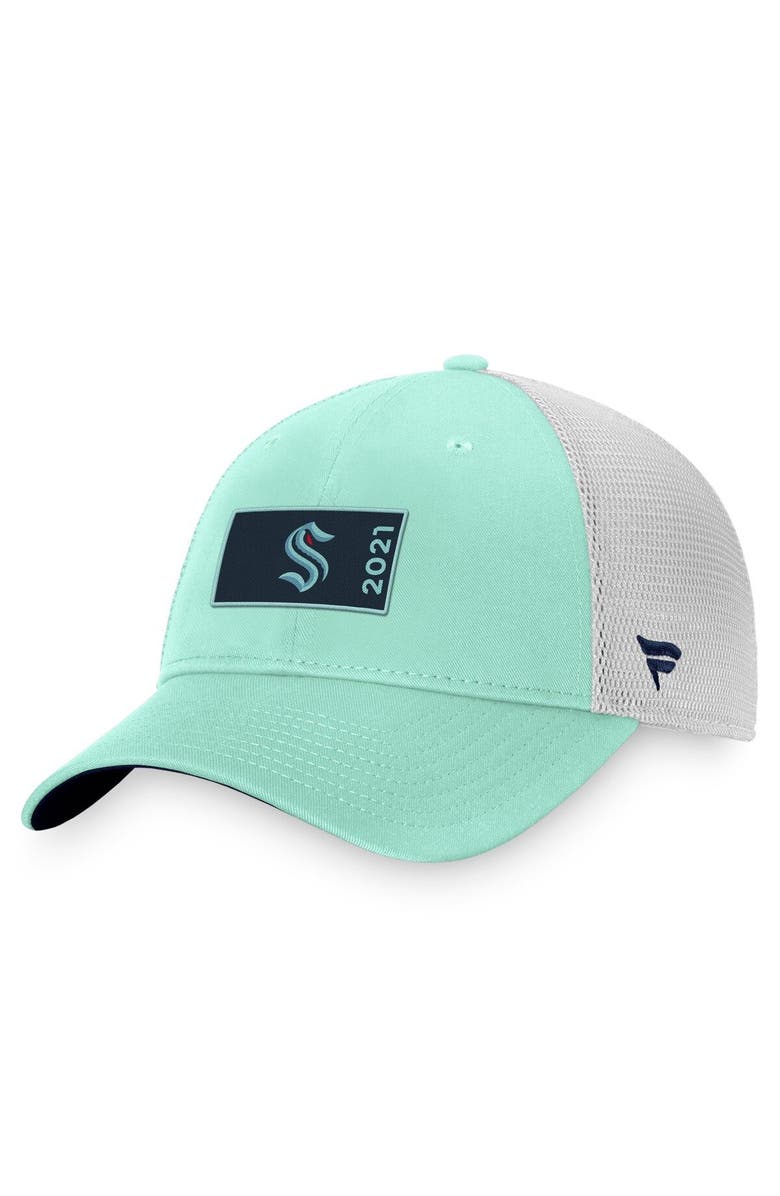 FANATICS Men's Fanatics Branded Light Blue/White Seattle Kraken Authentic Pro Rink Trucker Snapback Hat, Main, color, Light Blue