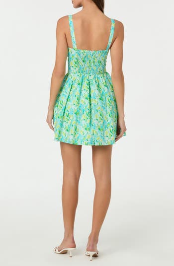 Ruched Bodice Cotton Dress