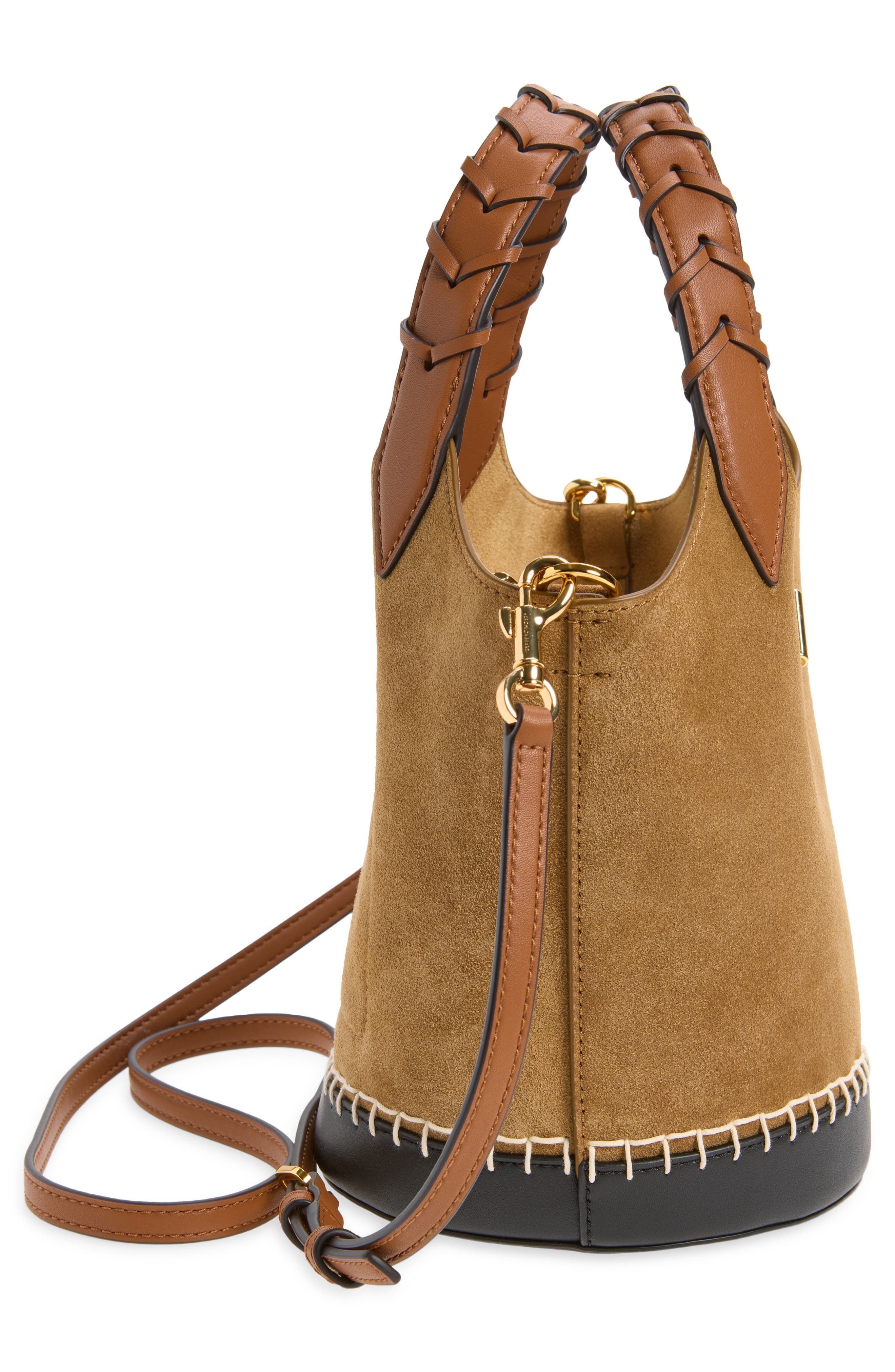 Anchor Colorblock Leather Bucket Bag, Alternate, color, ACORN MULTI