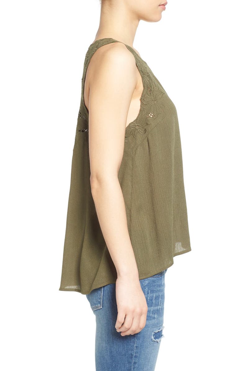 All in Favor Embroidered Trim Tank, Alternate, color,