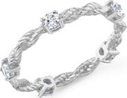 Crislu Cubic Zirconia Twisted Band Ring