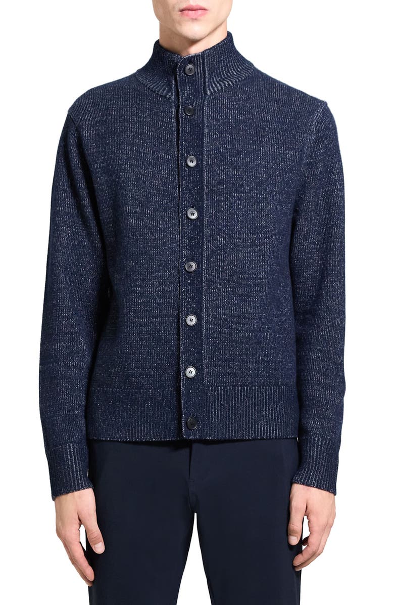 Theory Wilfred Wool & Cashmere Cardigan, Main, color, Baltic/ Pebble Heather