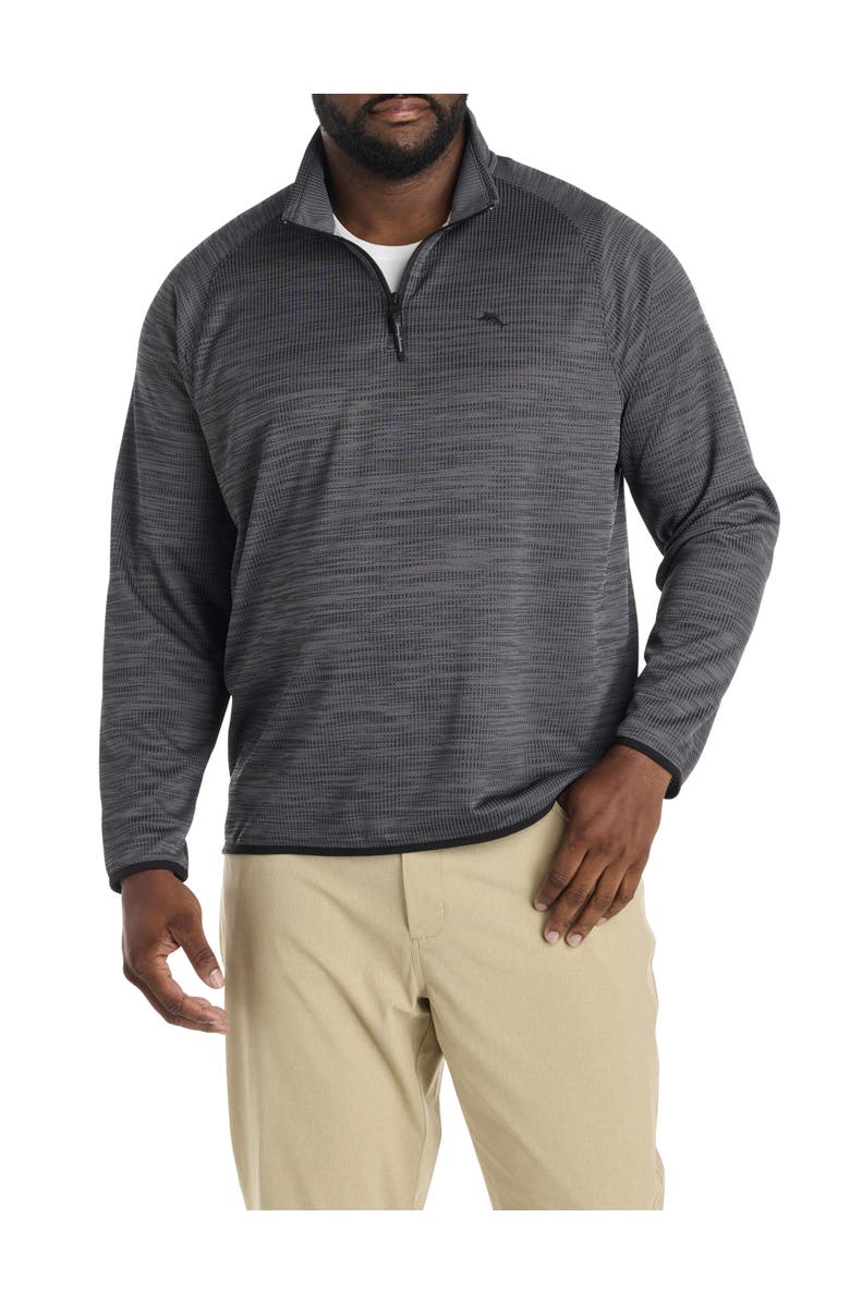 Tommy Bahama Big & Tall Palm Pro 1/4-Zip Pullover, Main, color, Black