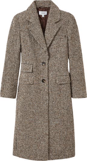 【WELLDER】Houndstooth Check Coat Wool Houndstooth Single Breasted Peak Lapel Sport Coat
