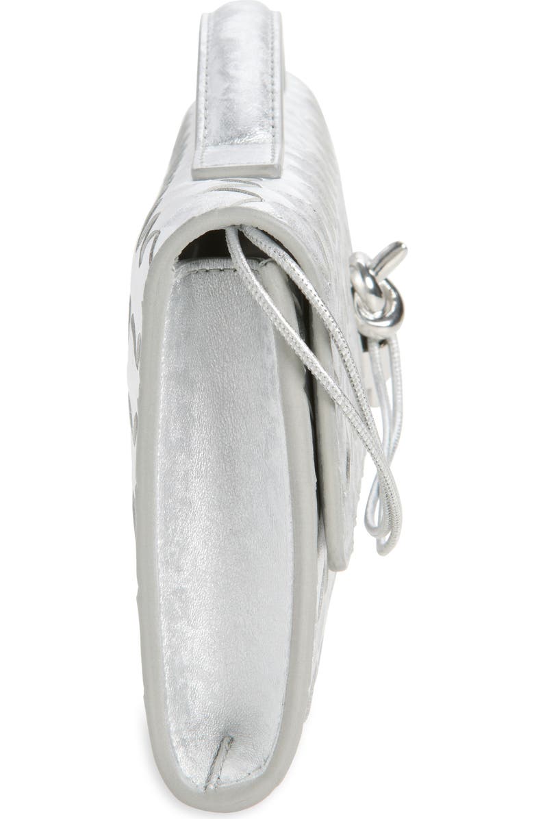 Bottega Veneta Andiamo Intrecciato Satin Clutch, Alternate, color, 8101 Silver / Silver