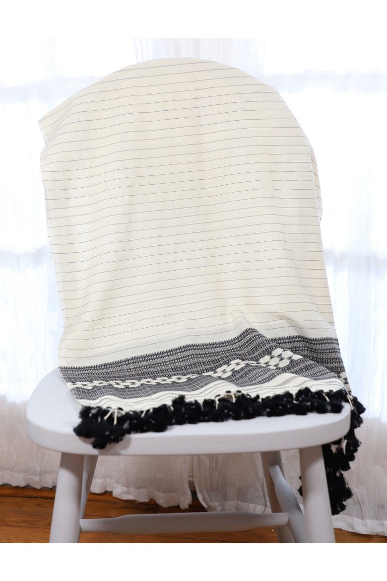 Black and White Kutch Scarf, Alternate, color, Black