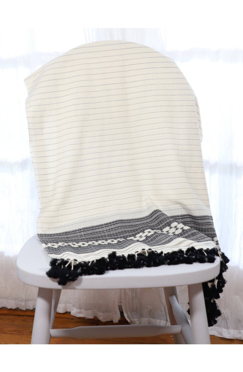 Passion Lilie Black and White Kutch Scarf, Alternate, color, Black