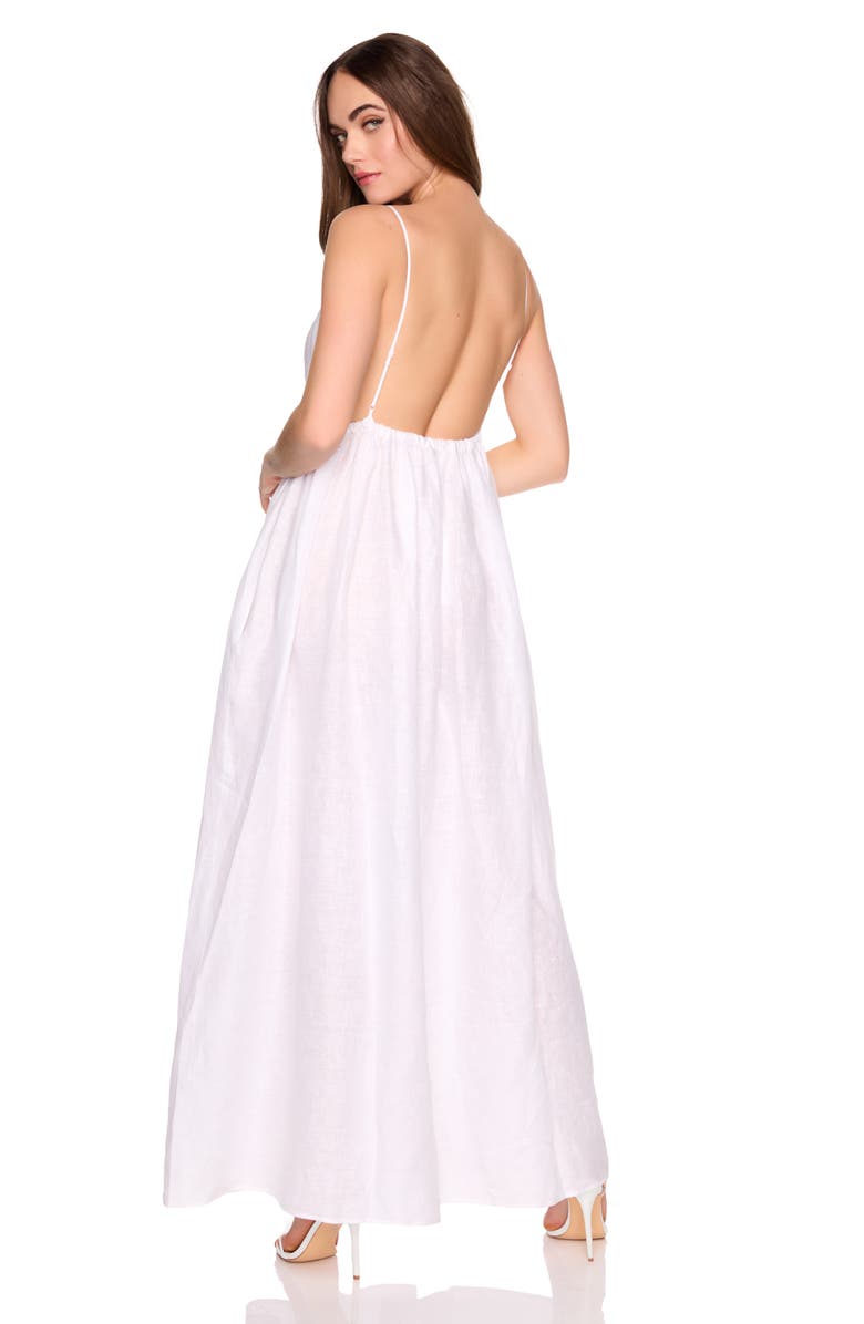 Susana Monaco Empire Waist Sleeveless Linen Maxi Dress, Alternate, color, Sugar