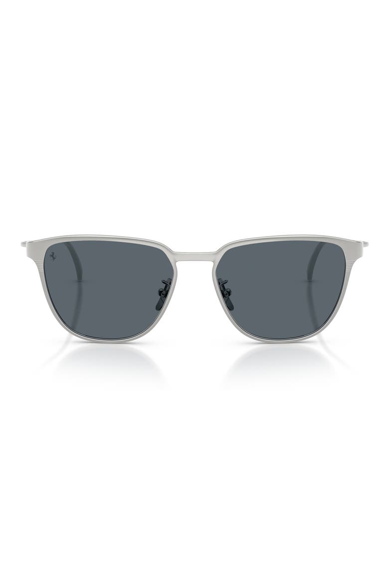 56mm Square Sunglasses, Main, color, SILVER MATTE / BLUE CRYSTAL