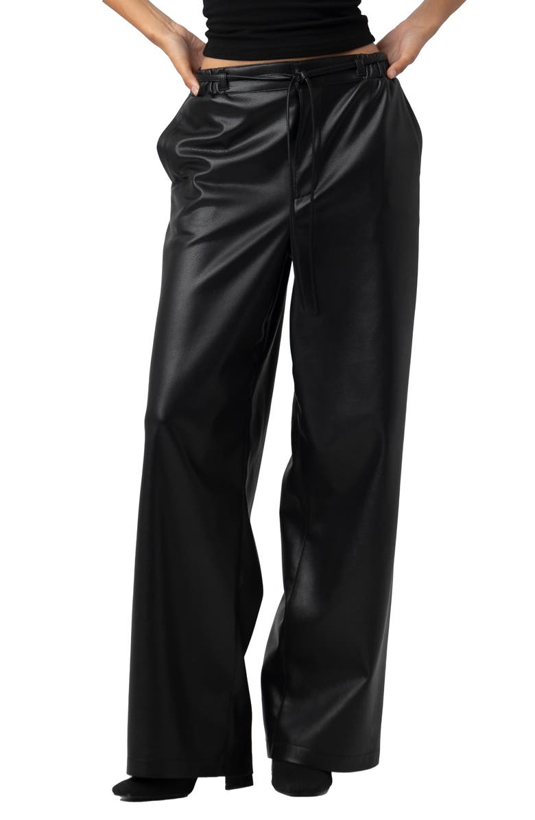 BLANKNYC Low Rise Baggy Faux Leather Pants, Main, color, Aces High