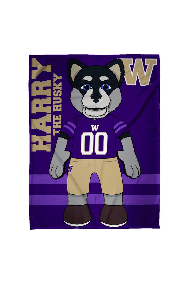 Washington Huskies Harry The Husky College Mascot 60" x 80" Raschel Throw, Alternate, color, None