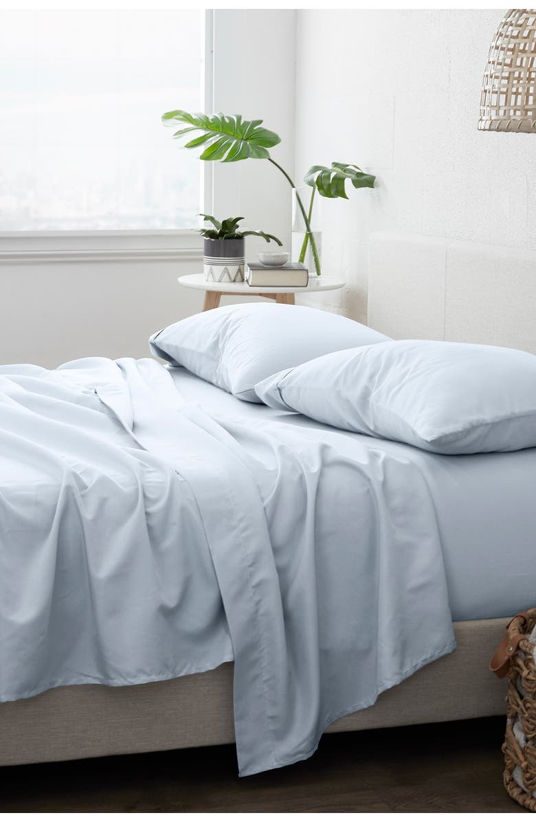 IENJOY HOME Home Collection Premium Ultra Soft 4-Piece Solid Bed Sheet Set - Light Blue, Main, color, Light Blue