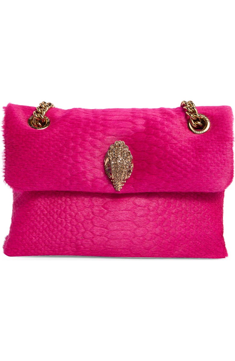 Kurt Geiger London Mini Kew Genuine Calf Hair Crossbody Bag, Main, color, Bright Pink