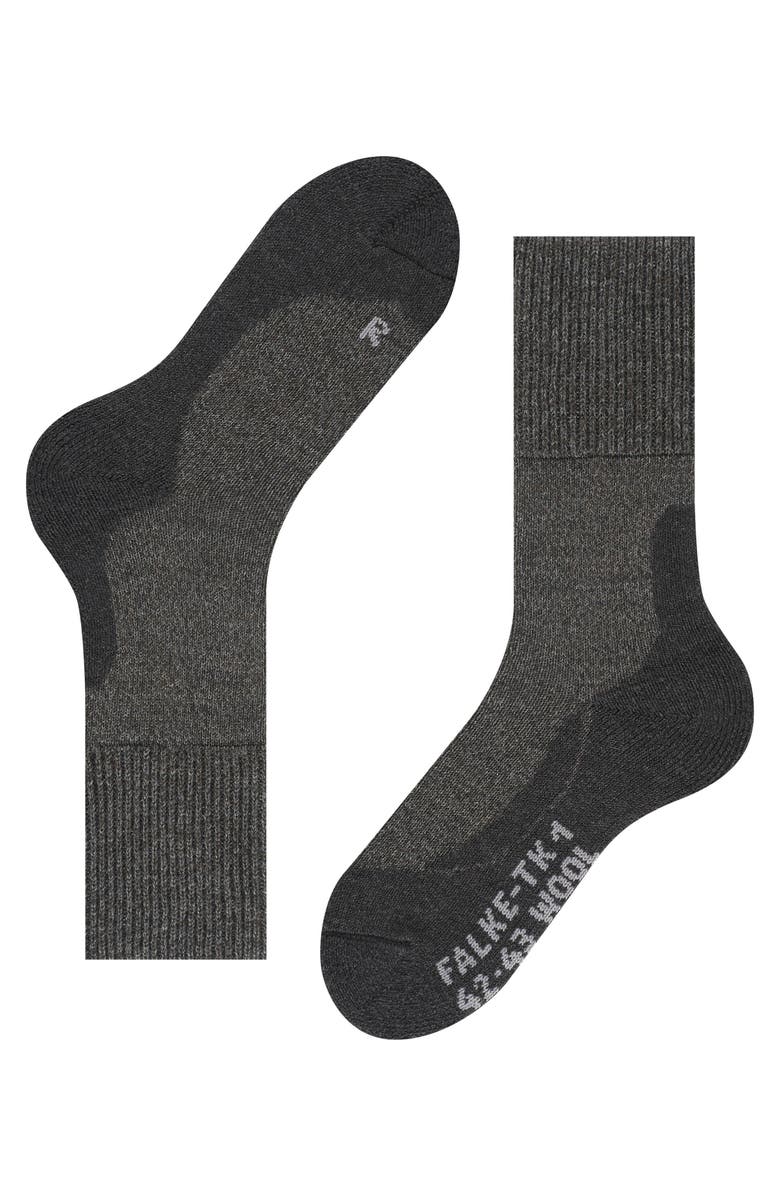 Falke TK1 Adventure Wool Hiking Socks, Alternate, color, Smog