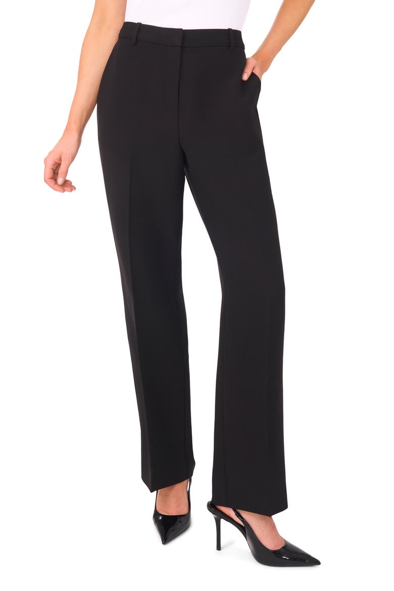 High Waist Straight Leg Pants, Main, color, RICH BLACK