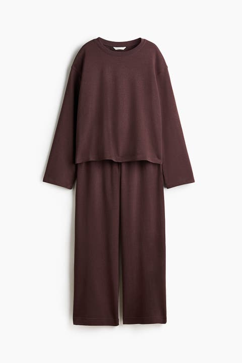 2-piece Cotton Sweatshirt And Sweatpants Set