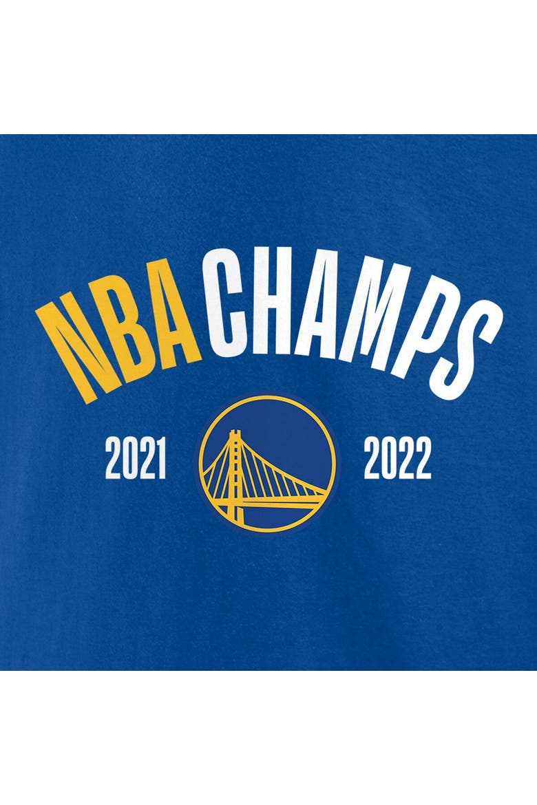 Men's Fanatics Branded Royal Golden State Warriors 2022 NBA Finals Champions Final Buzzer Jersey Roster T-Shirt, Alternate, color, Royal