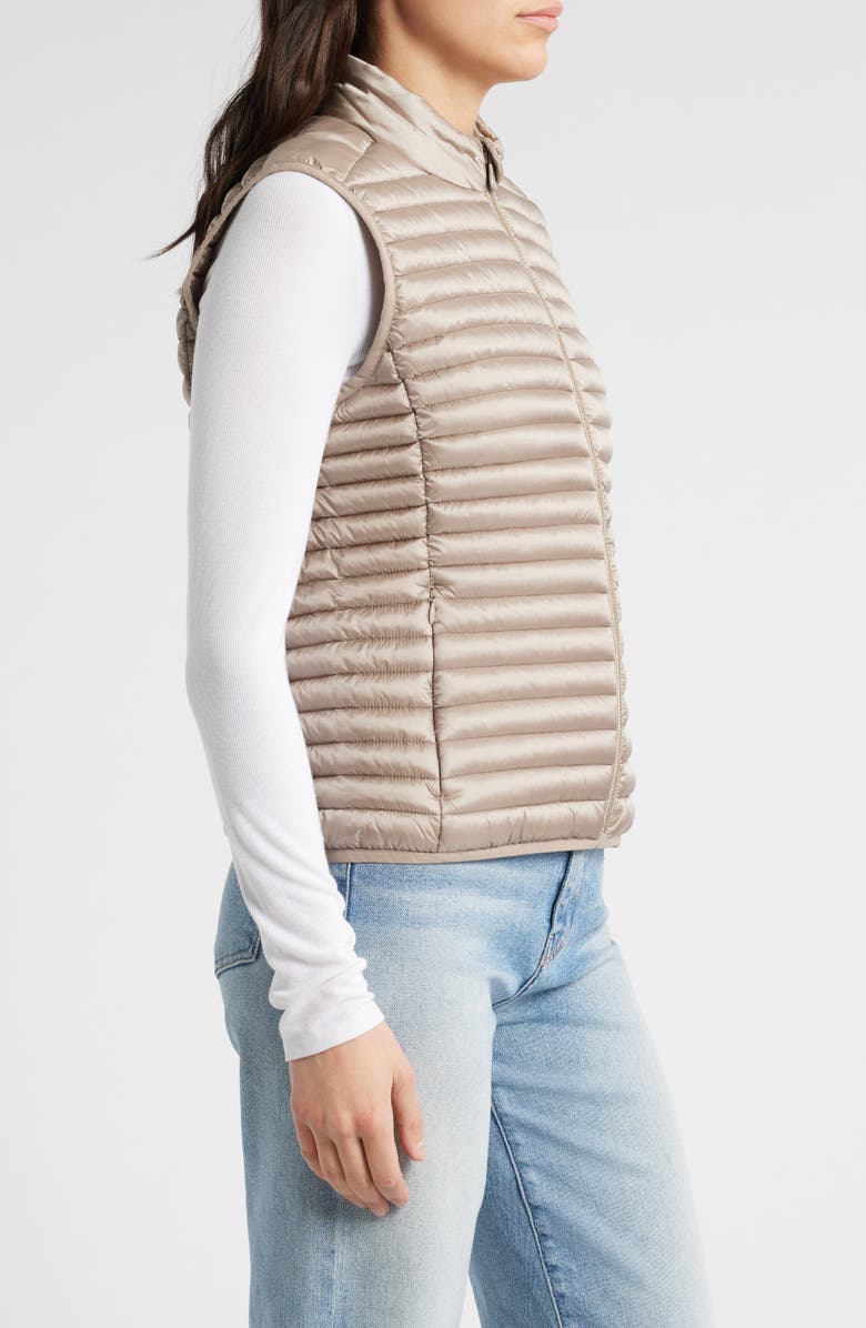 Save The Duck Arabella Water Repellent Quilted Puffer Vest, Alternate, color, Pearl Grey