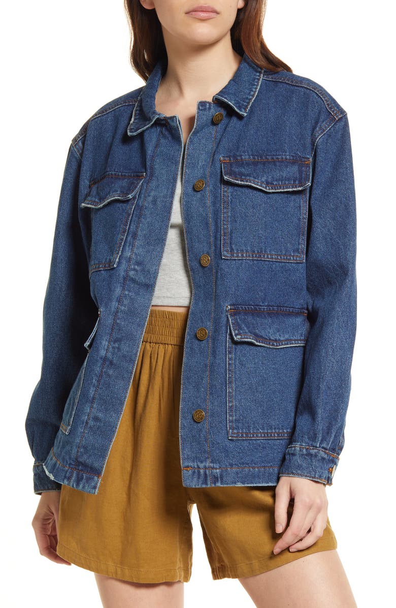 Treasure & Bond Cotton Denim Barn Jacket, Main, color, 